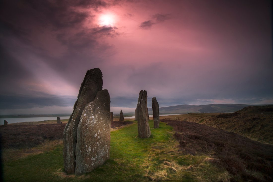 Prehistoric Site Ring of Brodgar on Orkney Island