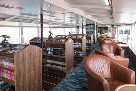Observation lounge and library on National Geographic Explorer